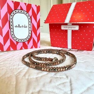 NWT Stella & Dot Wanderlust Triple Wrap Mixed Metal Bracelet